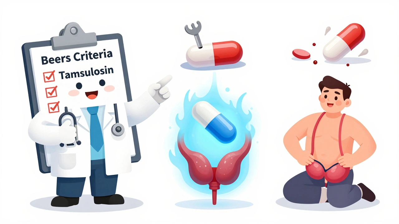 Doctor presents safer alternatives to anticholinergics: tamsulosin, vibegron, and pelvic exercises, while risky pill crumbles.