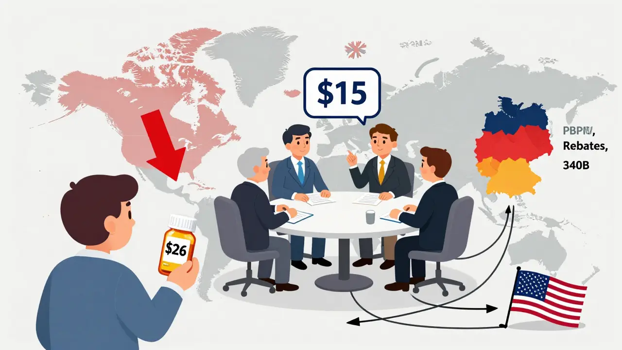 A U.S. patient compares high generic drug prices with other countries where governments negotiate lower costs.