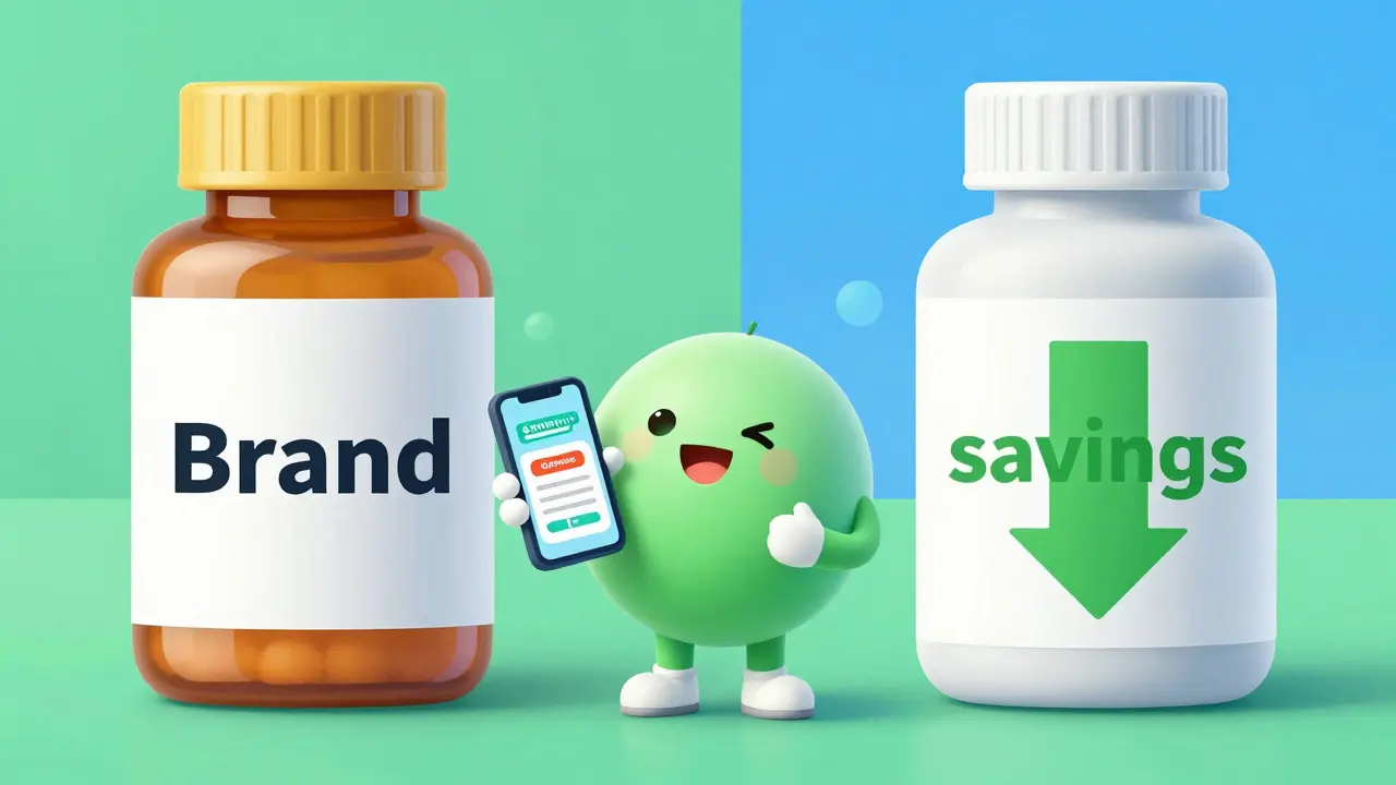 Comparison between expensive brand-name and affordable generic medicine bottles