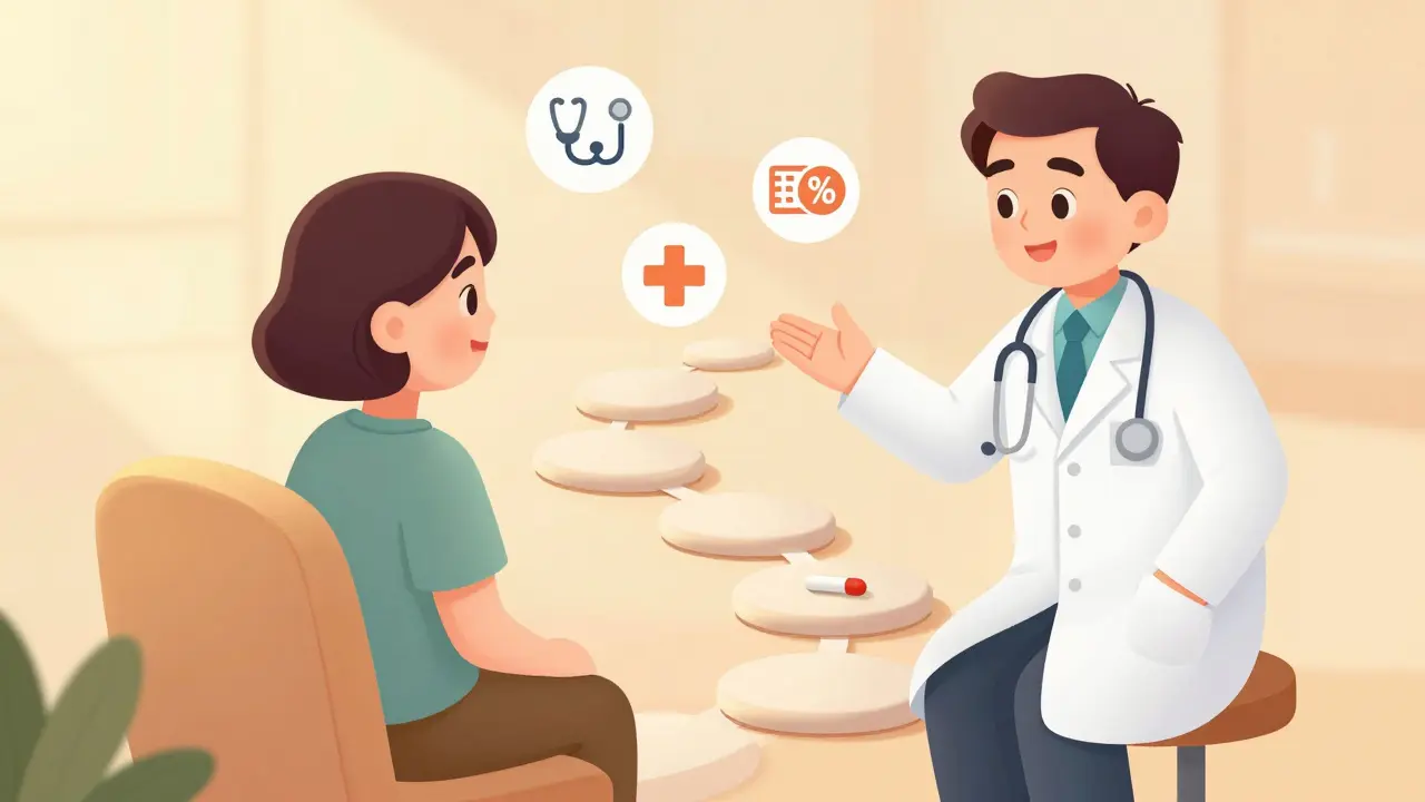 Patient and doctor discussing a safe plan for medication management.