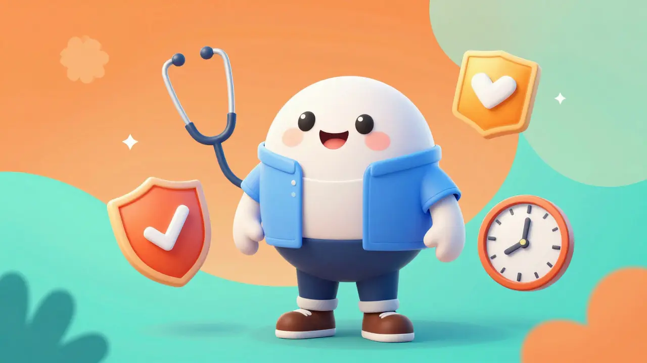 Illustration of man surrounded by medical safety and delivery icons