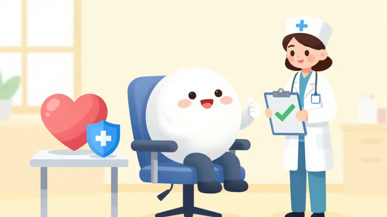 Happy patient and nurse celebrating safe medication management
