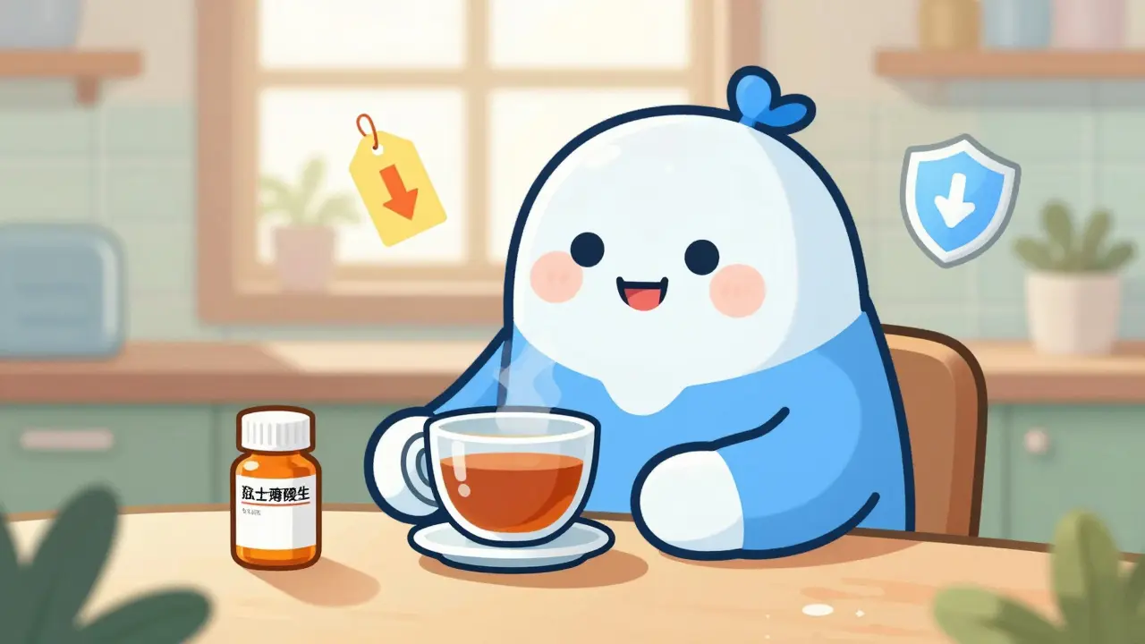 Happy patient enjoying savings and safety with an authorized generic medication
